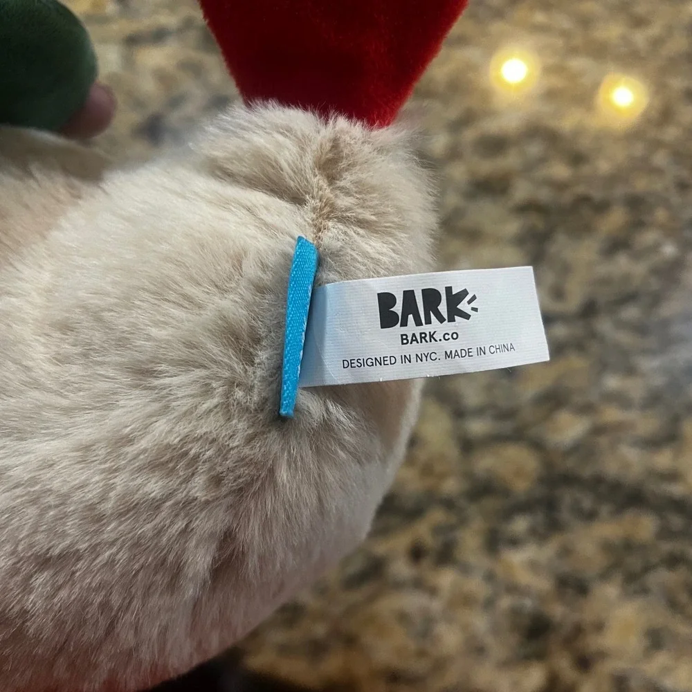 BarkBox Turkey Dog Toy Plush Squeaky Brown Red Tan Thanksgiving Bark Co 12‎ Inch